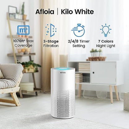 Afloia Air Purifiers for Home Large Room Up to 1076 Ft, H13 True HEPA Air Purifiers for Bedroom
