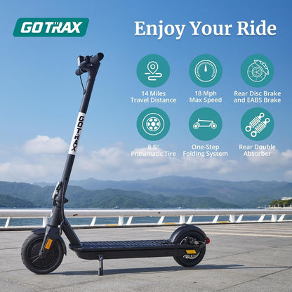 Adult Electric Scooter, 8.5 Inch Pneumatic Tires, Max Range 14/18 Miles, Max Speed 15.5/18 MPH, Powered by 300 Watt Motor, with Cruise Control Adult Folding Electric Scooter