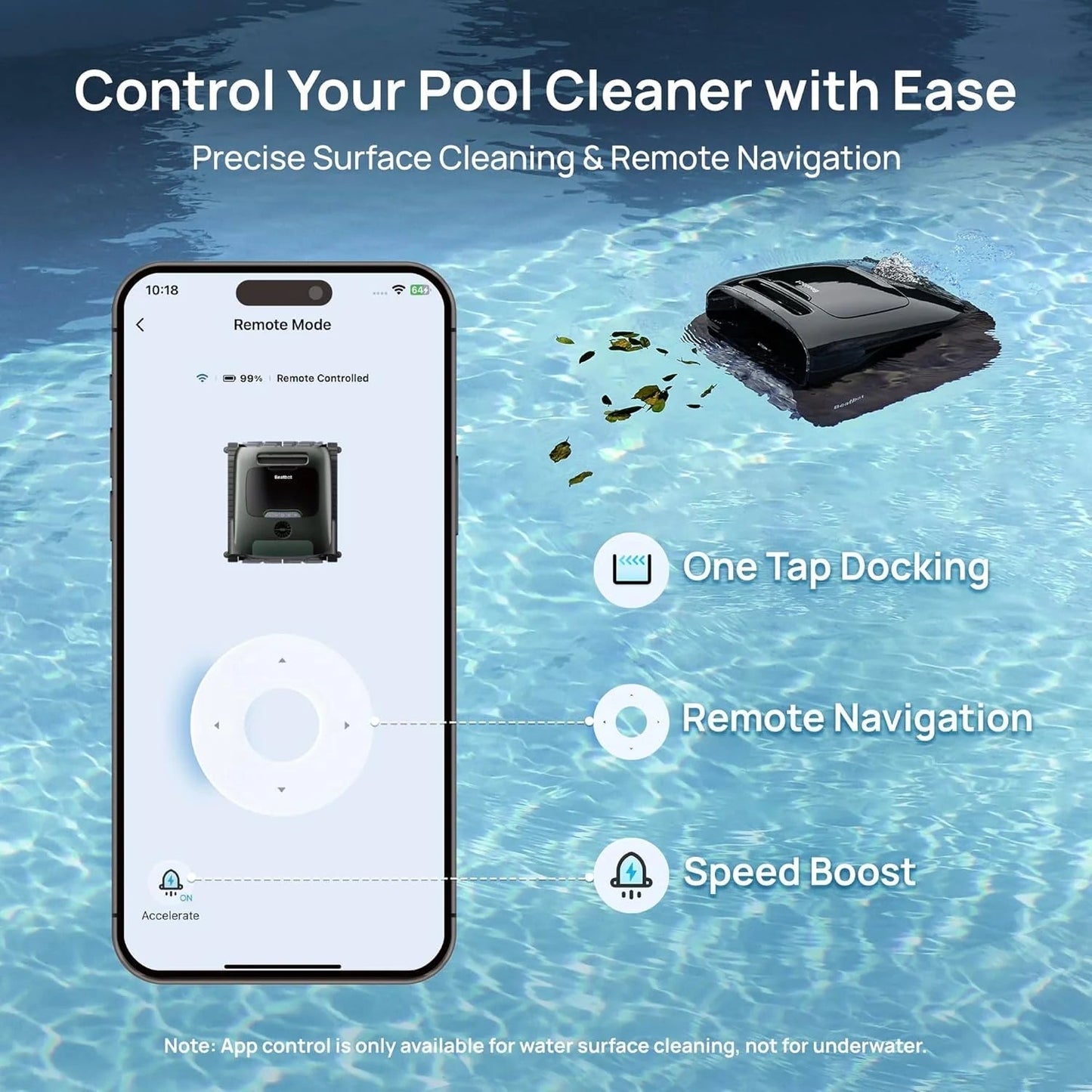 Beatbot AquaSense 2 Pro Cordless Pool Vacuum Robot, Unmatched 5-in-1 Cleaning, Surface Parking, Skims Water Surface with APP Control, Water Clarification, for Pools up to 3,875 Sq.ft Emerald Green