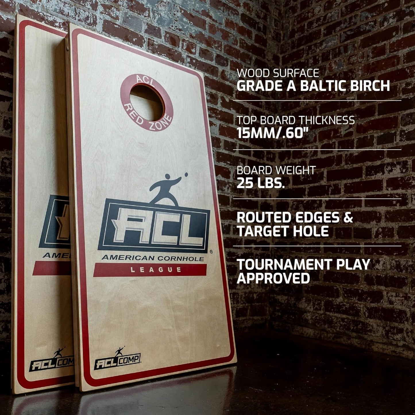 ACL Official 2x4 Cornhole Boards, Regulation Size, Solid Wood, CNC Cut