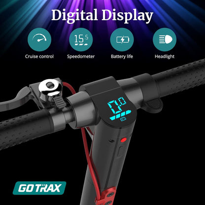 Adult Electric Scooter, 8.5 Inch Pneumatic Tires, Max Range 14/18 Miles, Max Speed 15.5/18 MPH, Powered by 300 Watt Motor, with Cruise Control Adult Folding Electric Scooter