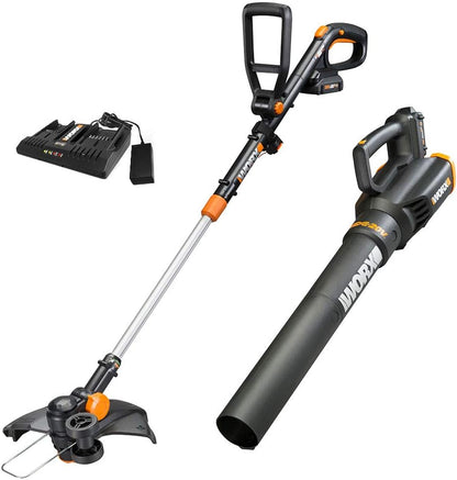 20V GT Revolution 12" 4.0Ah Cordless String Trimmer & Turbine Leaf Blower Power Share Combo Kit - WG930.3 (Batteries & Charger Included)