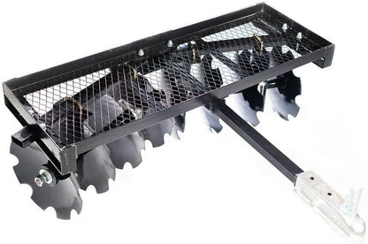 2025 Titan Distributors Inc. 4-Ft Notched Disc Harrow Attachment Pull Behind for ATV and UTV 2-in Towball Hitch NO250072