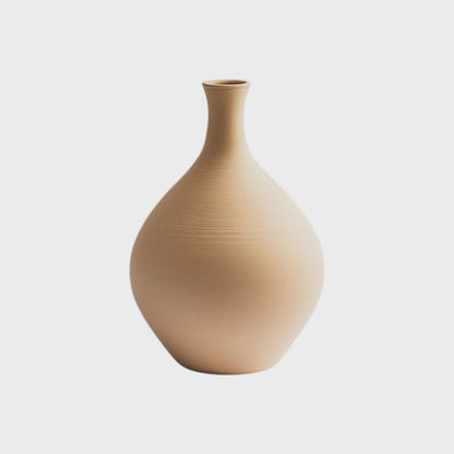 Zareva Matte Ceramic Geometric Vase - Modern Morandi Minimalist Pampas Grass Decorative Pot