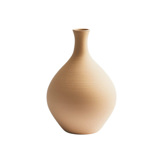 Zareva Matte Ceramic Geometric Vase - Modern Morandi Minimalist Pampas Grass Decorative Pot